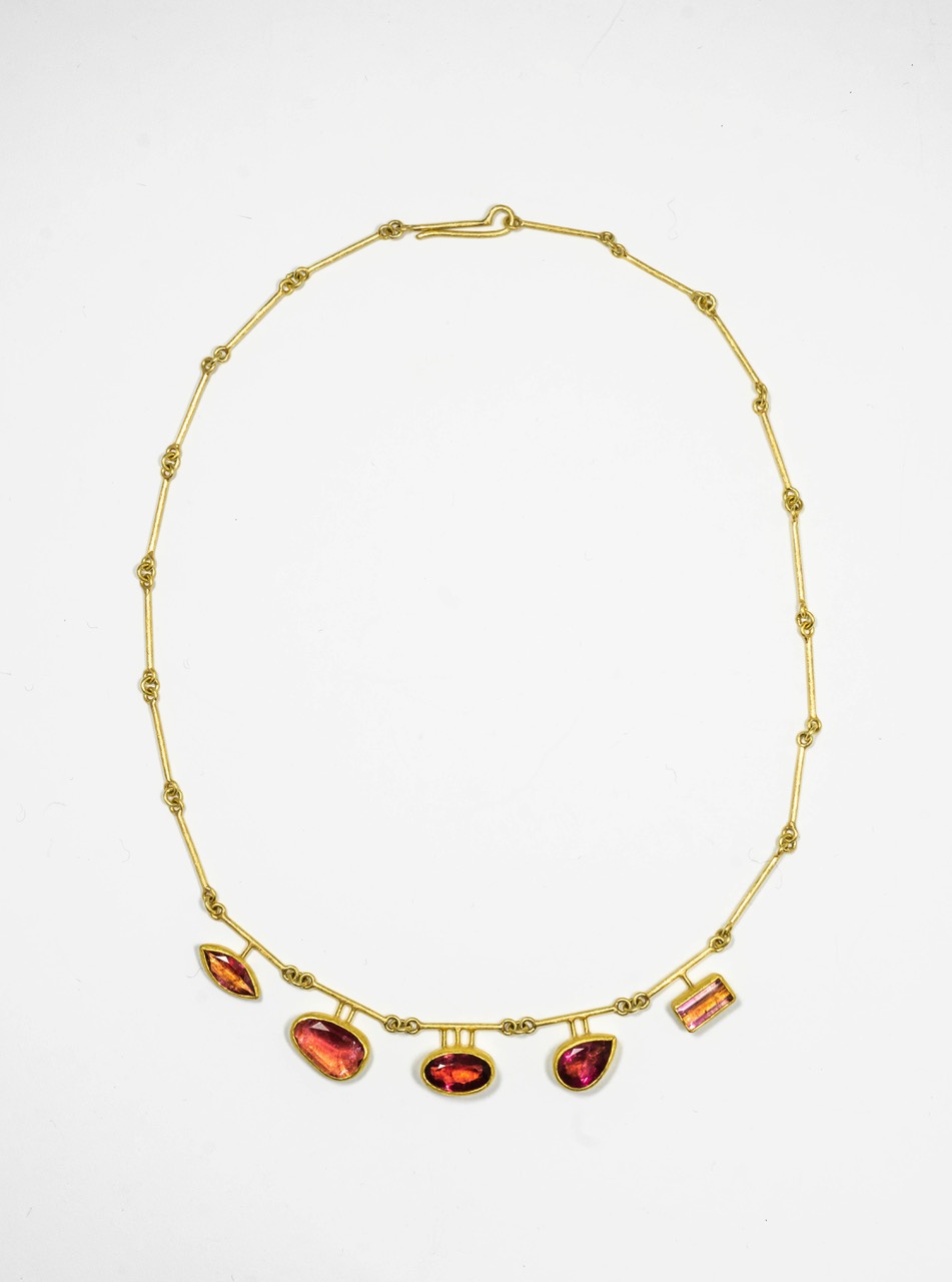 Aqua & Gold Layers Necklace by Petra Class  _18K _22k _insale aquamarine  gold necklace petra class